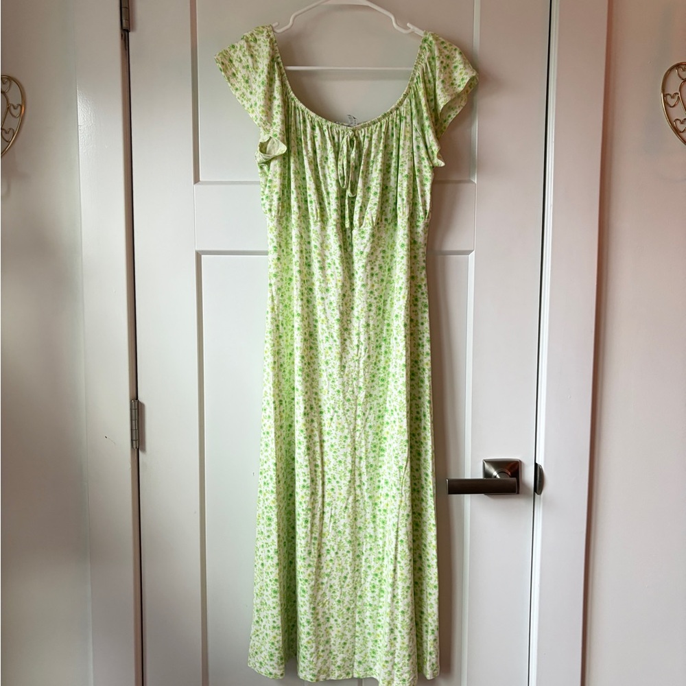 ASOS Light Green Floral Maxi Dress